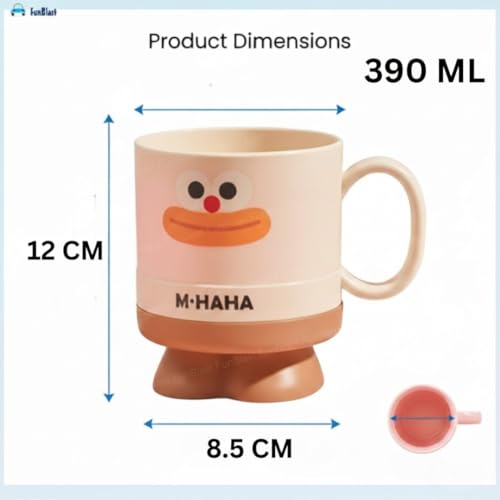 Image of FunBlast Milk Mug for Kids - 390 Ml; Unbreakable Mug for Kids, Milk Mugs for Kids Unbreakable - Milk Drinking Cup for Kids (Beige)