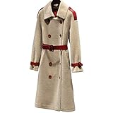 denny&dora cappotto in pelliccia sintetica da donna giacca in montone shearling trench lungo invernale da donna cappotto caldo addensato di lusso (beige, m)