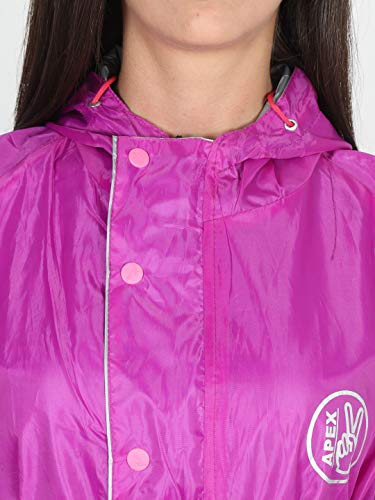 Image of FabSeasons Waterproof Long /Full Raincoat for Women with Adjustable Hood and Reflector at Back for Night Visibility. Pack Contains Top and Storage Bag