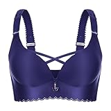 MOONBADI Dirndl Damen Blau Damen BH Komfort Minimizer BH Ohne Bügel Durchsichtig Vollschalen Lingerie büstenhebe Damen 110D