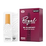 D'Addario Royal | Mitchell Lurie Organic Bb Clarinet Reeds, Strength 3.5, 10-pack