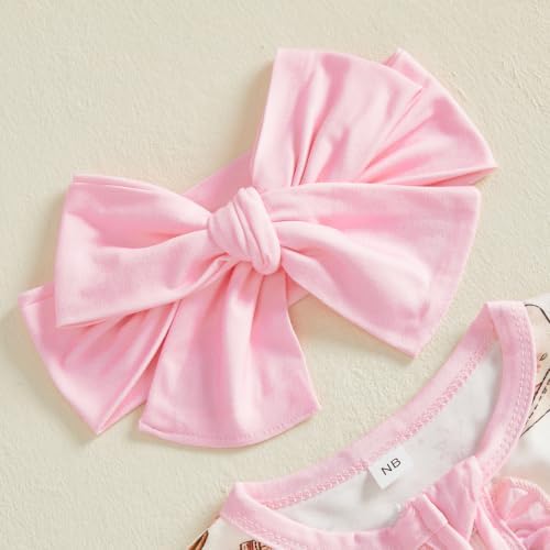 Ysfanwuxi Newborn Baby Girl Western Clothes Cowgirl Boots Footie Romper (Pink-B, 3-6 Months) — view 3