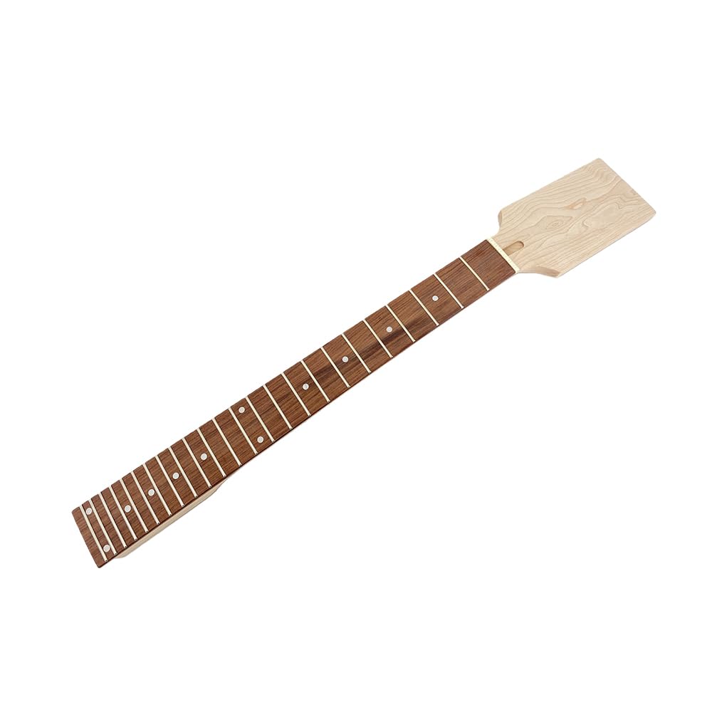 Gitarrenhals mit 12 Saiten, 24 Bünde, 62 cm, Ahornholz, Paddelkopf, Punkte, Inlay, DIY
