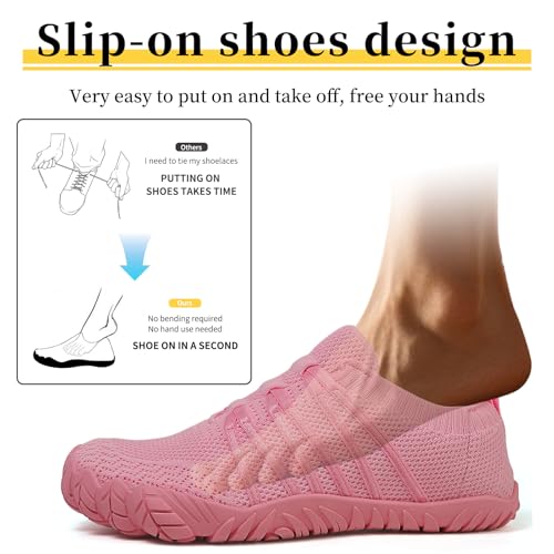Image of Mens Womens Barefoot Shoes Slip On Water Shoes with Wide Toe Box Zero Drop Design Minimalist Footwear ldeal for Walking Hiking and Grounding Activities
