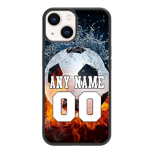 Axulimin Custom Name & Number Cool Soccer Phone Case for iPhone 17 16 15 14 13 12 11 Pro Max Plus...