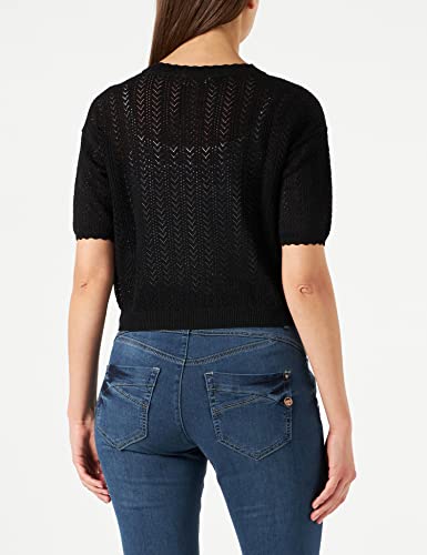 Naf Naf Manoah-Gilet Pullover, Nero, XS Donna