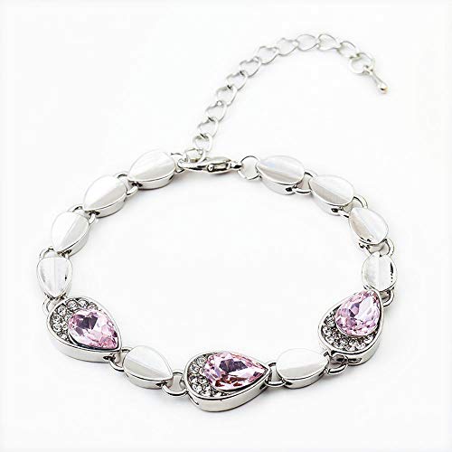 Pulsera de cristal azul con diamantes para mujer estilo europeo