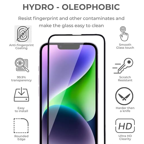 Image of Premium Tempered Glass Screen Protector with Camera Lens Protector for iPhone 14 - Ultra-Clear, Anti-Scratch, Easy Installation
