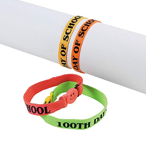 Fun Express 100Th Day Friendship Bracelets - 12 Pieces - Educational And Learning Activities For Kids