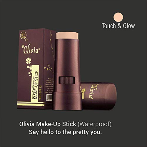 Image of Olivia Instant Waterproof Makeup shimmering Stick Concealer (Touch & Glow, 15g, Shade No.5, SPF 12) - Pack of 2 Shimmery Finish