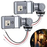 Ceoighe 2 Pack Photocell Sensor for Outdoor Lights, 120VAC 50/60 Hz Photocell IP54 Waterproof, Swivel Mount Photocell, Dusk to Dawn Sensor Photoelectric Switch for Back Yard Lightening