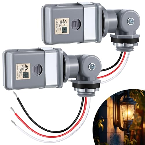 Ceoighe 2 Pack Photocell Sensor for Outdoor Lights 120VAC 50/60 Hz