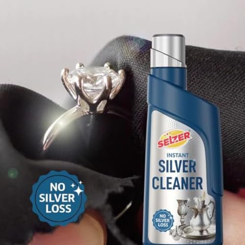 Image of Selzer Instant Silver Cleaner 250 ml Each | Pack of 3 | Silver Dip Cleaning Liquid for Jewellery, Articles & Silverware | Helps Remove Tarnish & Restore Shine