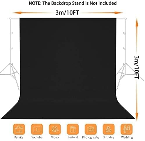 Fondo Negro 3x3 m Poliéster Plegable para Fotografía miniatura 2