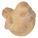 Statuette d exterieur oiseau Birdy beige H13,5cm