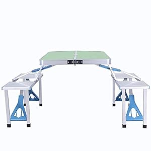 Falttisch Klapptisch Campingtisch Mit Stuhl Leichte Klappbare Campingmöbel Klappbarer Camping Tisch Faltbar Tragbare Reiseausrüstung für Draussen BBQ Strand Angeln Wandern