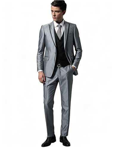 Costume pour homme à un bouton ensemble complet 3 pièces pour entretien d'embauche