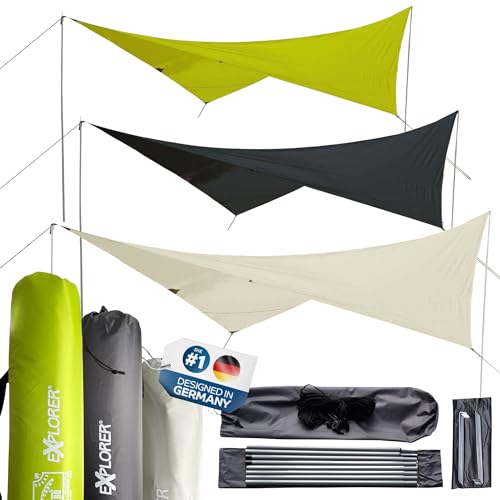 EXPLORER® Sonnensegel 3x4m rechteckig wasserabweisend mit...