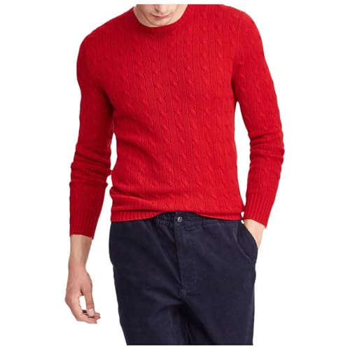 Winter Men's Sweater Casual Solid Color Thick Warm Sweater Fashion Round Neck Sweater4