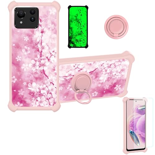 jioeuinly Case Compatible for Asus Zenfone 11 Ultra Phone Case Cover [with Tempered Glass Screen Protector][Hard PC + Soft Silicone][Ring Support] [Luminous Effect] YGF-MH
