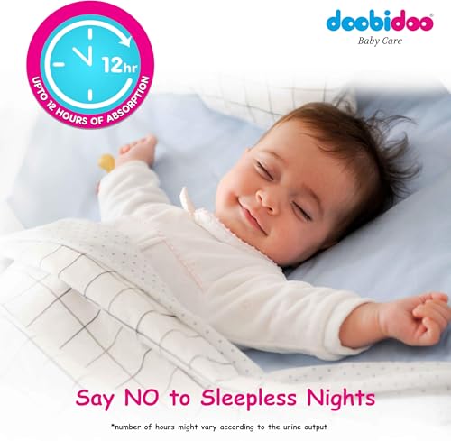 Image of Doobidoo Silky Soft Baby Pants Diapers - L Size | All-Round Softness with Bubble Soft Topsheet & Anti-Leak Side Cuffs | Rash-Free Comfort & High Absorbency for Babies (9-14 kg) - Pack of 6 | 96 Count