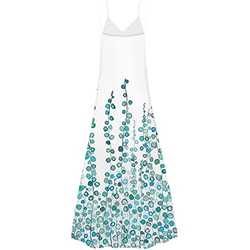 Smidow Summer Maxi Dresses For Women 2023 Sexy Beach Flowy Long Dress Boho Floral Sleeveless V Neck Sundress Loose Casual #TOP4