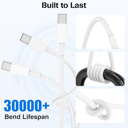 3Pack [3.3FT+6.6FT+10FT] USB C à USB C Câble 60W,Type C à Type C Câble de charge rapide pour iPhone 17 16 15, pour Galaxy S25, pour iPad pour MacBook Pro/Air et plus