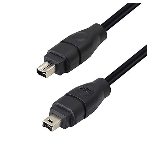 GINTOOYUN FireWire 400 Cable Cord 4 Pin to 4 Pin Male to Male iLink DV Cable Firewire 400 IEEE 1394 Cord for Computer Laptop PC to Camcorder - 6 Feet Black