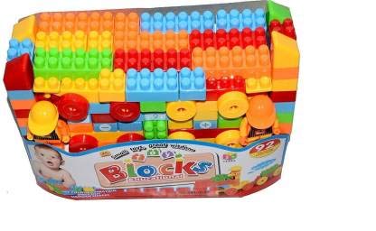 TEMSON Toys Multi Colour Building Bricks and Blocks for Kids in a Cute Bag Set of 92 pcs