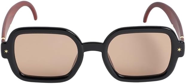 Men's Full Rim Rectangular Sunglasses | Brown/Black Frame | Brown Polycarbonate Lens For Casual Wear | One-Size | Full Rim Polarized Lens | Polycaronate Sunglass For Everyday Wear