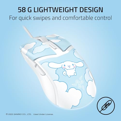Image of Razer Cobra Wired Gaming Mouse: 58g Lightweight - Gen-3 Optical Switches - Chroma RGB Lighting Underglow - 8500 DPI Optical Sensor - 100% PTFE Mouse Feet - Speedflex Cable - Cinnamoroll Edition