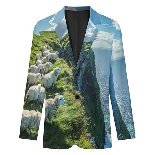 Sheep Irish Cliff Men's Slim Suit Long-Sleeve Prom Tuxedo Classic Two Button Business Jacket4