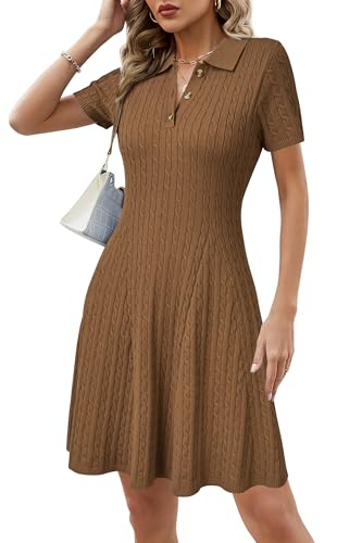 Arach&Cloz Womens Summer Polo Dresses 2025 Short...