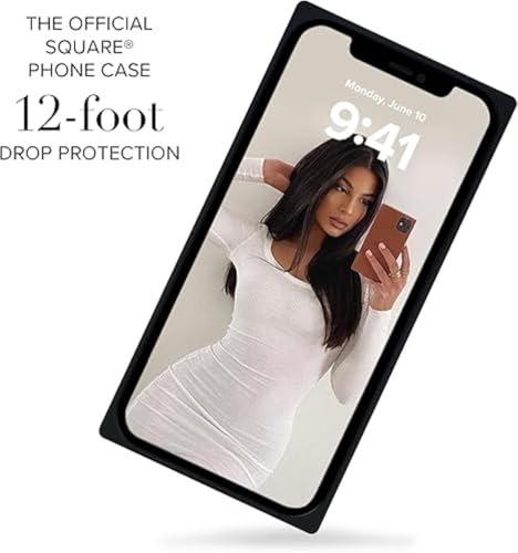 Flaunt Official Square Protective Case - Compatible with iPhone 15 Pro Max - Compatible with MagSafe - Drop-Tested & Shockproof - The Official Square Phone Case (Black Ostrich) by FLAUNT - Image 4
