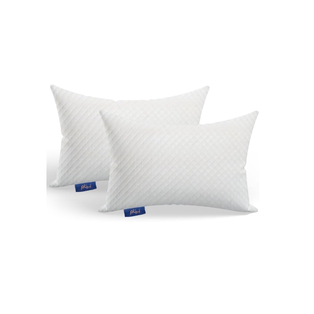 NeyamBest Pillow for Sleeping. Soft Touch Material Soft Memory Foam Filling (Bright White, Madem)