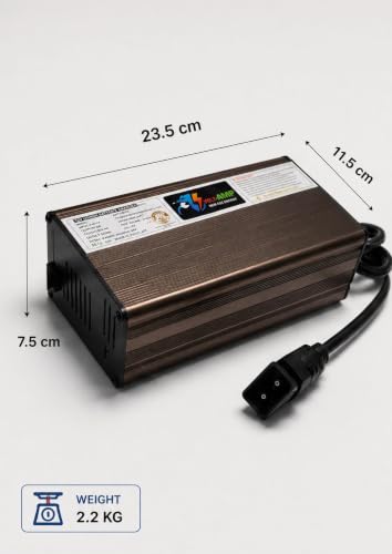 Image of 84V 15A Lithium Battery Charger, Compatible with Okinawa Praise Plus, Smart EV Charger, D Type 2 Pin Connector, Over Voltage & Short Circuit Protection