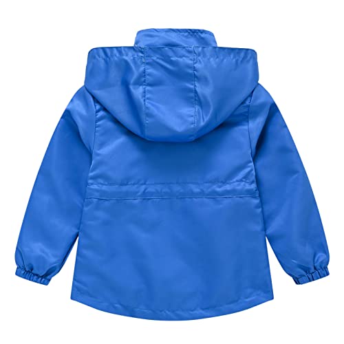 KAGAYD Kids Boy's Girls' Solid Zip Jacket Lightweight Hooded Windbreakers Zipper Button Outdoor Raincoat with3