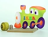  Prenóm, lettres de plaque enfants « train vert »