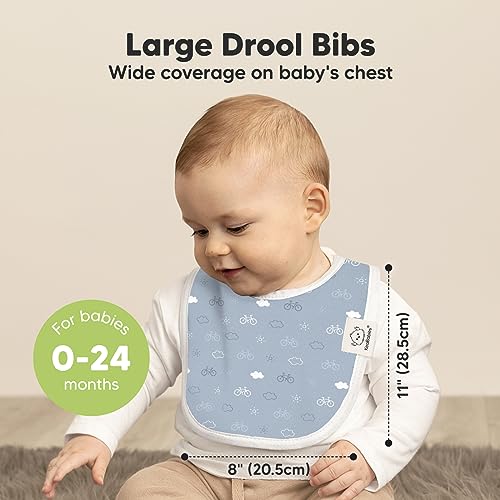 KeaBabies 8-Pack Baby Bibs for Girls & Boys and 6-Pack Burp Cloths Baby Girl, Boy - Teething Baby Bibs for Boy, Girl, Large Baby Burp Cloths2