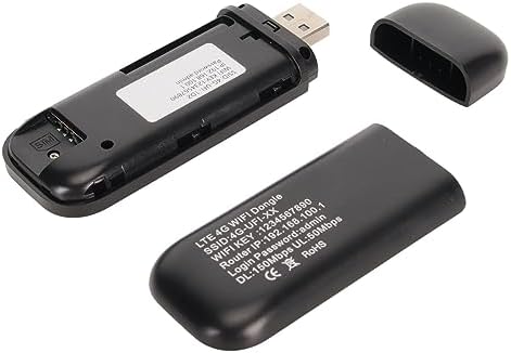 Portable 4G LTE USB Mini Router, 4G 150Mbps Mobile Internet Devices, Unlocked 4G dongle with High Safety, Simple Use for Travel Home Office (Black)