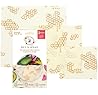 Bee's Wrap Beeswax Wraps for Food - Honeycomb 3 Pack (S, M, L) Made in USA Reusable & Organic Food Wraps, Sandwich Wrap & Bowl Covers - Eco-Friendly Alternative to Aluminum Foil & Plastic Wrap