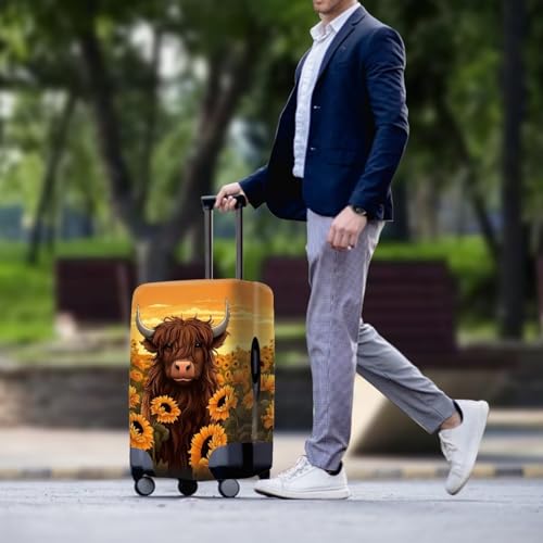 Upetstory Highland Cow Luggage Covers for Suitcase Washable Travel Luggage Cover Fits 29-32 Inch Trolley for Adults Unisex Hiking Camping Holiday Trip Baggage Bag3