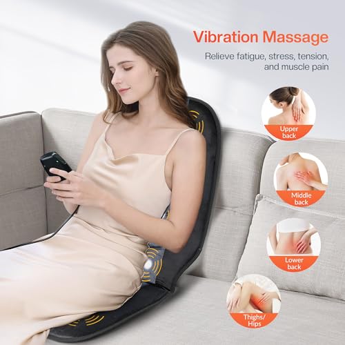 Cili CL-2613 Massage Chair Pad,Back Massage With Heat,Massage Pad With 10 Vibration Motors,30-60-90 Minutes Heating Options,Chair Massager thumb #1