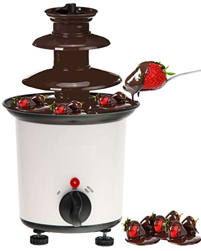 Schokoladenbrunnen | Schokobrunnen | Schokofontäne | Fondue | Schokofondue | 190 Watt | 500 ml | Edelstahl | Leichte…