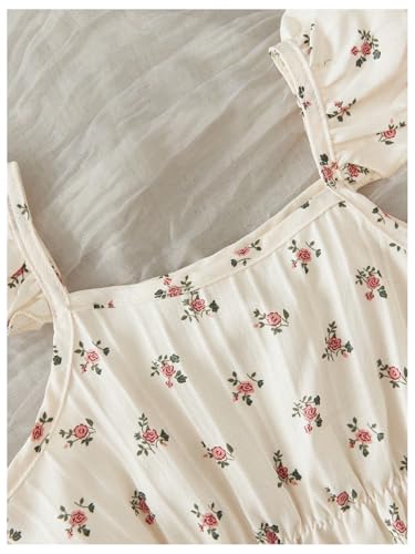 WDIRARA Toddler Girl's Floral Ruffle Cap Sleeve Blouse Cute Peplum Tops3