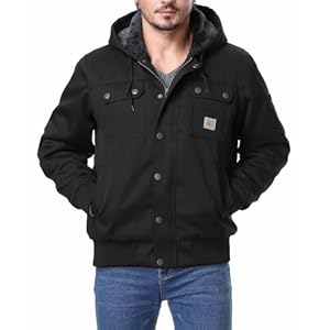 Abrigo de trabajo relajado para hombre, con forro polar, impermeable, para invierno, con capucha y múltiples bolsillos