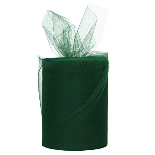 Dark Green Tulle Roll Spool 6 Inch x 100 Yards for Tulle Decoration
