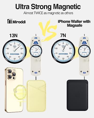 Image of Miroddi for MagSafe Wallet, Strongest Magnetic Card Holder for iPhone 17 /16 /15 /14 /13 /12 Series, Ultra-Thin Leather Magnetic Phone Wallet with 2 Card Slots, RFID Blocking, No More Falling, Lemon Yellow