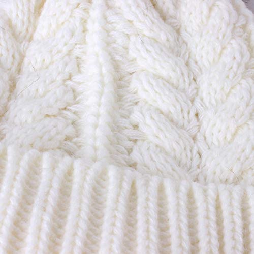 2 Pack Parent-Child Knit Hat Mother & Child Baby Family Matching Cap Winter Warm Crochet Beanie Hat with Pom Pom4