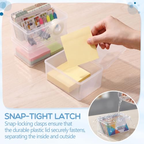 Image of Jetec 6 Pieces Mini Plastic Clear Beads Storage Containers Box for Collecting Small Items, Beads, Jewelry, Business Cards, Game Pieces, Crafts (4.3 x 3 x 2.2 Inch)